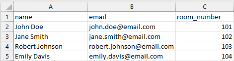example csv file