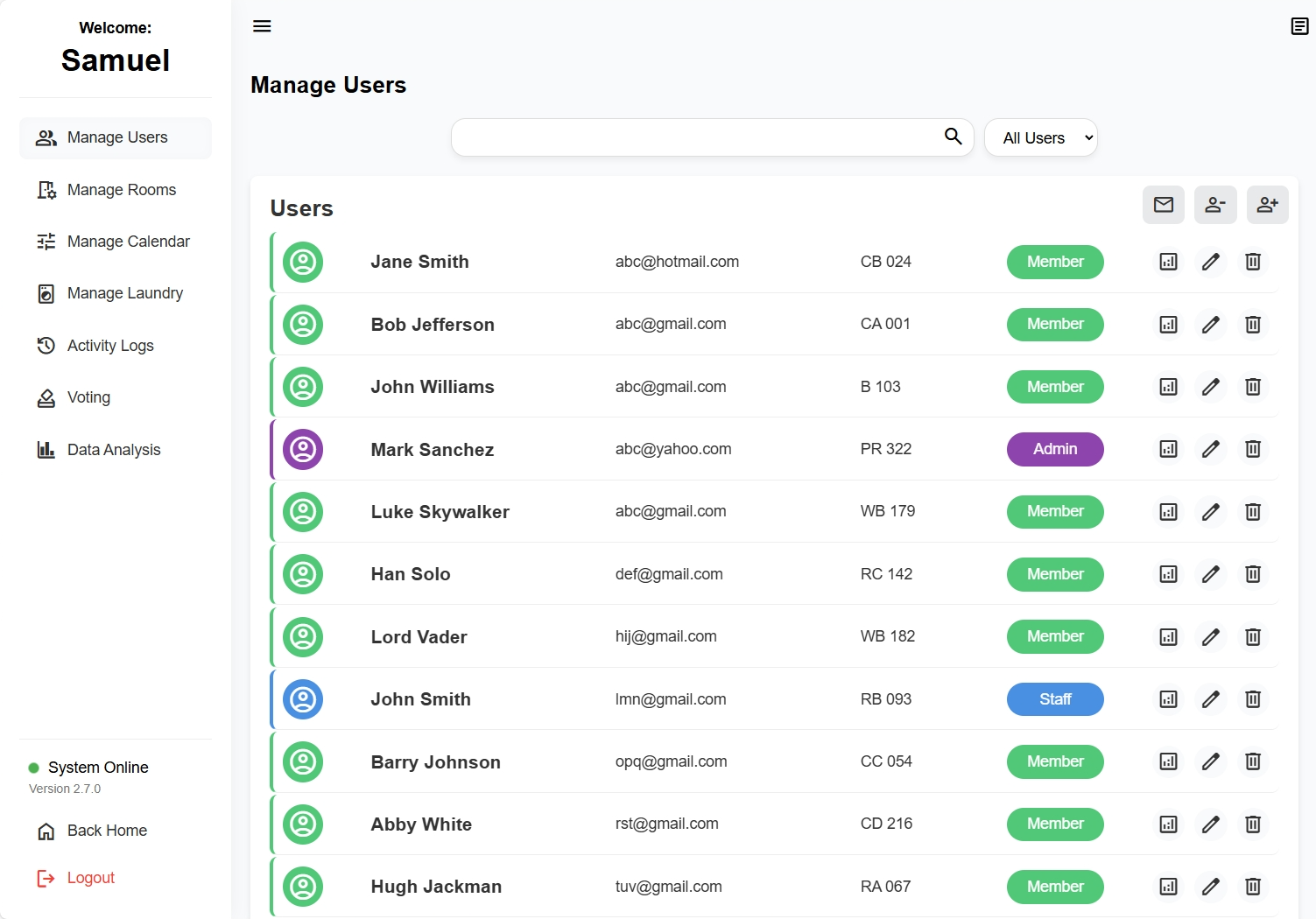 Booking Interface